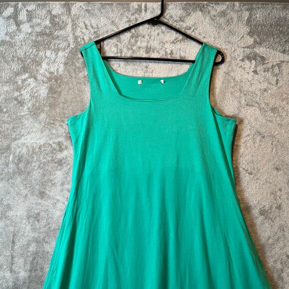 Peruvian Connection Women’s Sleeveless Scoop Neck Pima Cotton Jersey Dress Large - Picture 3 of 8